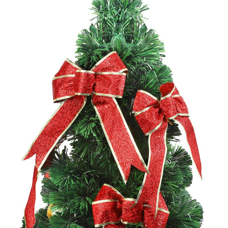 5 komada božićne mašne s vrpcom Svjetlucava tkanina Božićna vrpca Mašna Poklon čvor Ukrasi od vrpce za božićno drvce