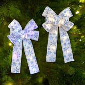 Gražūs kalėdiniai lankai amatų reikmenys Mėlynos snaigės LED Blizgučiai Juostelė Naujųjų Metų Kalėdų eglutės papuošalai gimimo metu