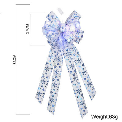 Gražūs kalėdiniai lankai amatų reikmenys Mėlynos snaigės LED Blizgučiai Juostelė Naujųjų Metų Kalėdų eglutės papuošalai gimimo metu