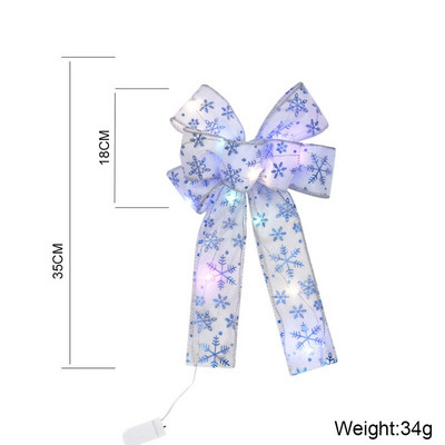 Gražūs kalėdiniai lankai amatų reikmenys Mėlynos snaigės LED Blizgučiai Juostelė Naujųjų Metų Kalėdų eglutės papuošalai gimimo metu