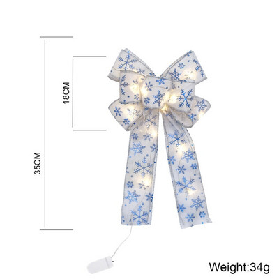 Gražūs kalėdiniai lankai amatų reikmenys Mėlynos snaigės LED Blizgučiai Juostelė Naujųjų Metų Kalėdų eglutės papuošalai gimimo metu