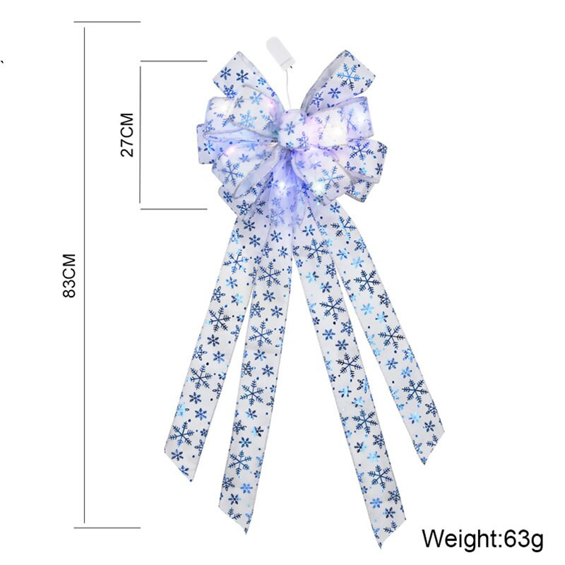 Gražūs kalėdiniai lankai amatų reikmenys Mėlynos snaigės LED Blizgučiai Juostelė Naujųjų Metų Kalėdų eglutės papuošalai gimimo metu