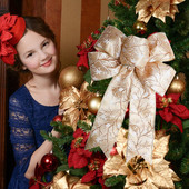 Și Ghirlandă de mărgele Fundiță de Crăciun Decoratiuni de Crăciun Pachet Cadou Diy Panglică Fundă Crăciun Glam Decoratiuni de Crăciun