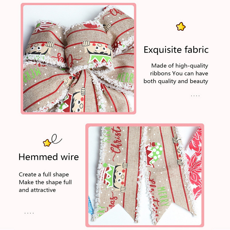 Și Ghirlandă de mărgele Fundiță de Crăciun Decoratiuni de Crăciun Pachet Cadou Diy Panglică Fundă Crăciun Glam Decoratiuni de Crăciun