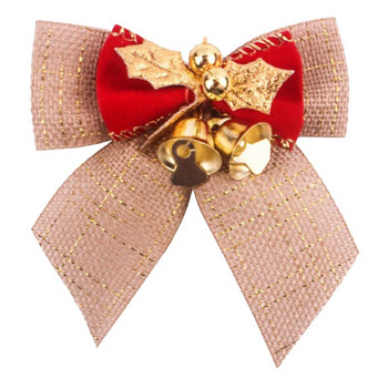 Χειροποίητα παπιγιόν Χριστουγεννιάτικα φιόγκοι με σιδερένιες καμπάνες Διακοσμήσεις χριστουγεννιάτικου δέντρου Παπιγιόν DIY Gift Bow Mini Craft Bows