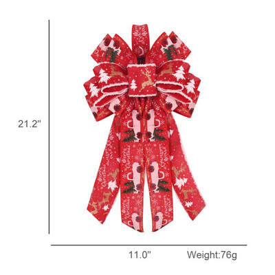 2022 Nou Decoratiuni de Crăciun Fundă Fundă Roșie Decorare Pom de Crăciun Panglică de in DIY Crăciun pentru petrecere Cadou Festival