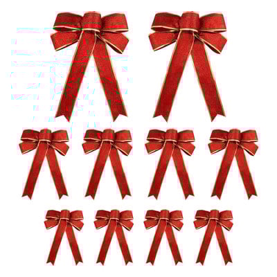 Mašne Božićno drvce Svjetlucava vrpca Mašna Ukrasi za vijenac Ukrasi Vijenci za zabave Crveni ukrasi s kravatama za vješanje Dom