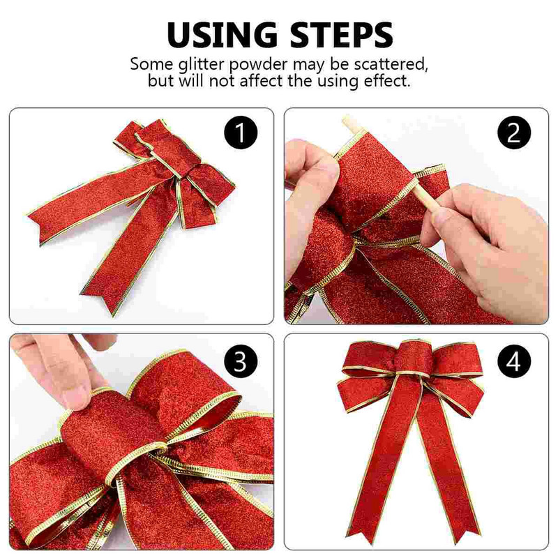 Mašne Božićno drvce Svjetlucava vrpca Mašna Ukrasi za vijenac Ukrasi Vijenci za zabave Crveni ukrasi s kravatama za vješanje Dom