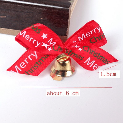 100 τμχ Φιόγκοι από εμπριμέ σατέν κορδέλα Φιόγκοι με καμπάνα για χριστουγεννιάτικο δέντρο Στεφάνι δώρου Αξεσουάρ
