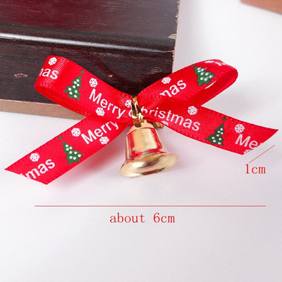 100 τμχ Φιόγκοι από εμπριμέ σατέν κορδέλα Φιόγκοι με καμπάνα για χριστουγεννιάτικο δέντρο Στεφάνι δώρου Αξεσουάρ