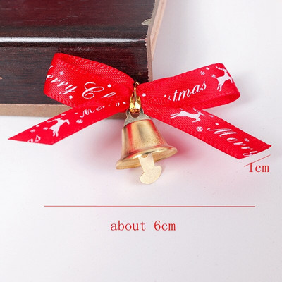 100 τμχ Φιόγκοι από εμπριμέ σατέν κορδέλα Φιόγκοι με καμπάνα για χριστουγεννιάτικο δέντρο Στεφάνι δώρου Αξεσουάρ