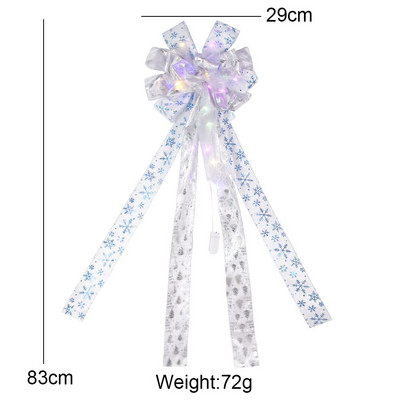 Veliko novo božićno drvce Dekoracija LED Snježna pahulja Sjajna vrpca Čvor Home Božić Nova godina Božićna zabava Dekoracija Dodaci