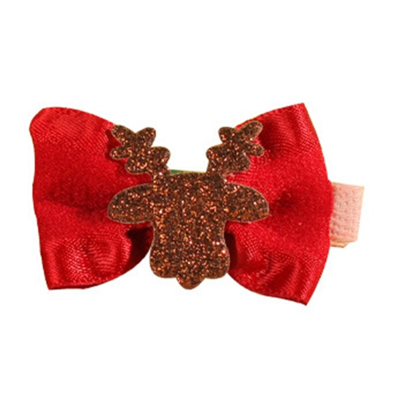 Kalėdiniai Elk Head Bowknot plaukų segtukas vaikams šventiniai plaukų aksesuarai