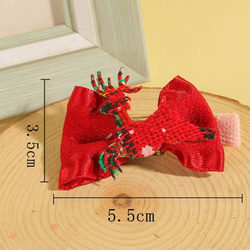 Kalėdiniai Elk Head Bowknot plaukų segtukas vaikams šventiniai plaukų aksesuarai
