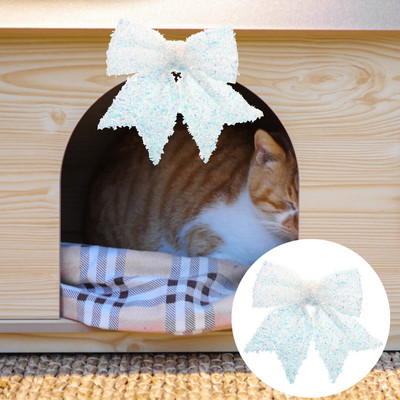 Bowknot lankai Kalėdų lanko dekoras Didelės medžio viršūnės kūrimas tortas Dekoratyvinis medžio papuošalas Papuošimo vainikai Papuošalai Kaspino vainikas