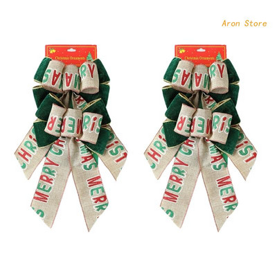 2 tk. Jõulupuu ladvikud Ruuduline vibu jõulupuu jaoks Käsitsi valmistatud pärjakaunistused Talumaja Kodu, Puhkusepeo sisekujundus