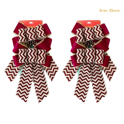 2 tk. Jõulupuu ladvikud Ruuduline vibu jõulupuu jaoks Käsitsi valmistatud pärjakaunistused Talumaja Kodu, Puhkusepeo sisekujundus