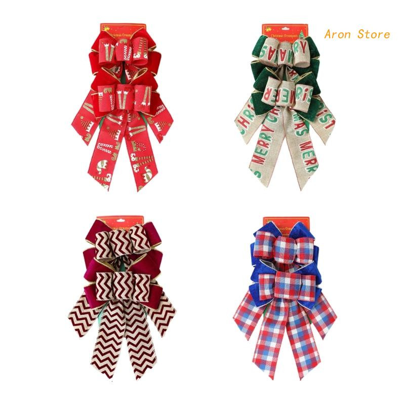 2 tk. Jõulupuu ladvikud Ruuduline vibu jõulupuu jaoks Käsitsi valmistatud pärjakaunistused Talumaja Kodu, Puhkusepeo sisekujundus