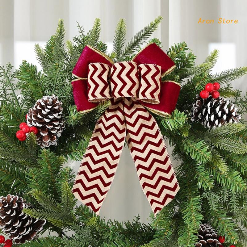 2 tk. Jõulupuu ladvikud Ruuduline vibu jõulupuu jaoks Käsitsi valmistatud pärjakaunistused Talumaja Kodu, Puhkusepeo sisekujundus