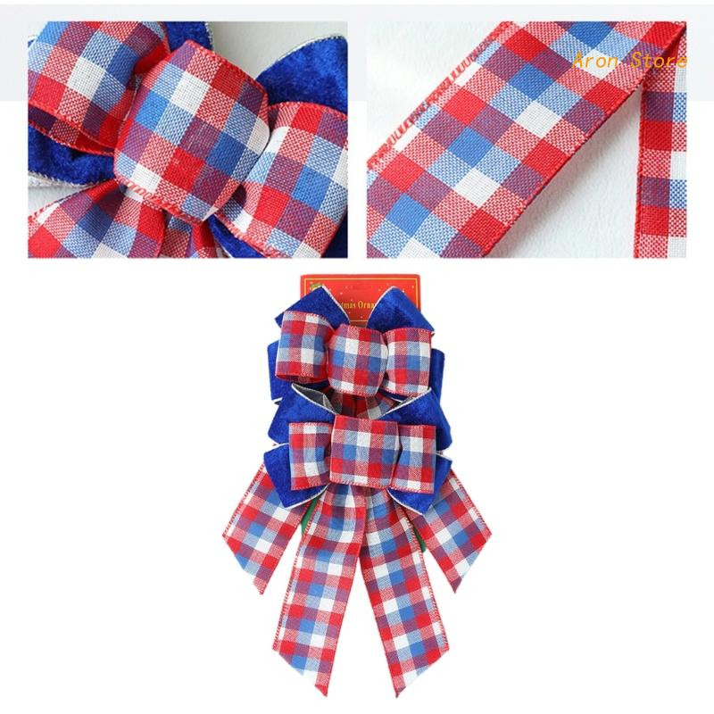 2 tk. Jõulupuu ladvikud Ruuduline vibu jõulupuu jaoks Käsitsi valmistatud pärjakaunistused Talumaja Kodu, Puhkusepeo sisekujundus