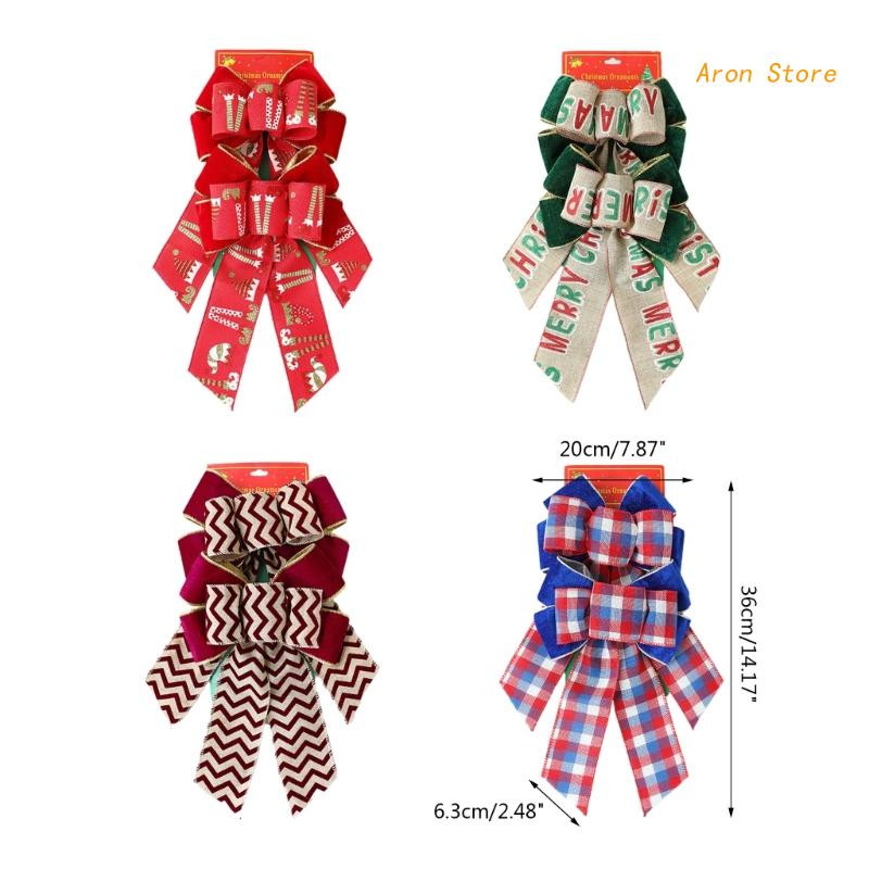 2 tk. Jõulupuu ladvikud Ruuduline vibu jõulupuu jaoks Käsitsi valmistatud pärjakaunistused Talumaja Kodu, Puhkusepeo sisekujundus