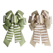 10 kom/lot dvostruke hrpe trakastih božićnih ukrasnih mašni prugama overlock žičane lanene mašne za ukrašavanje božićnog drvca