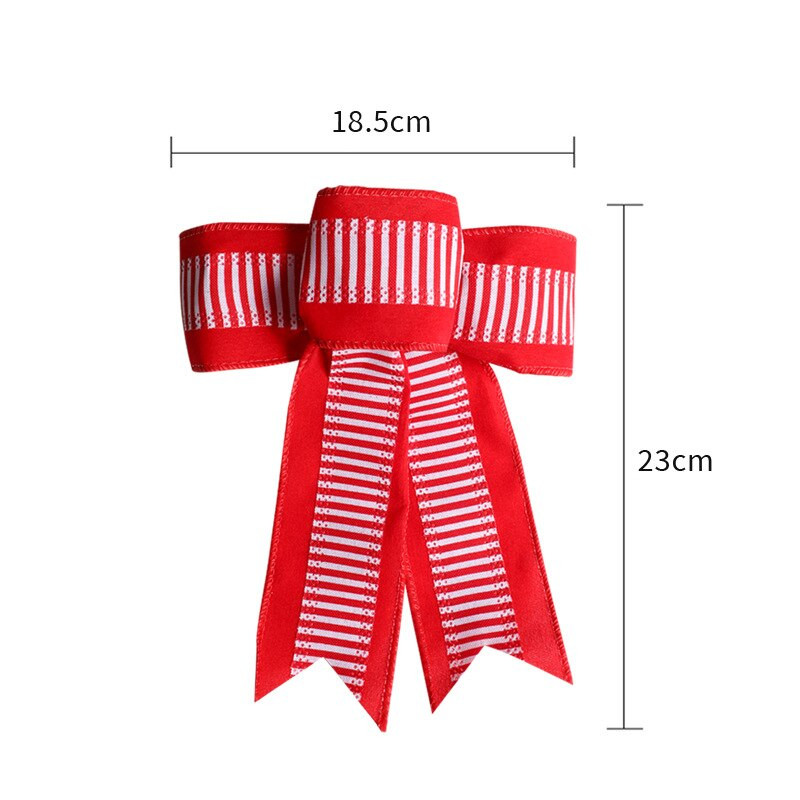 50 kom/lot ukrasne mašne s prugastim točkicama overlock žičane lanene vrpce za božićne ukrase