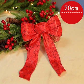 Χριστουγεννιάτικο 2022 Χριστουγεννιάτικο Διακόσμηση με κόμπο γραβάτας σε ύφασμα δέντρου 22cm 35cm Φιόγκοι εξωτερικού χώρου για κεντήματα Κόκκινες γραβάτες δώρου