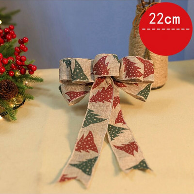 2022 m. Naujųjų metų kalėdinio kaklaraiščio mazgo papuošimas ant medžio audinio 22 cm 35 cm Lauko satininiai lankeliai rankdarbiams Raudona dovanų kaklaraiščių pakuotė