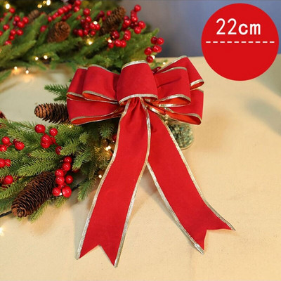 2022 m. Naujųjų metų kalėdinio kaklaraiščio mazgo papuošimas ant medžio audinio 22 cm 35 cm Lauko satininiai lankeliai rankdarbiams Raudona dovanų kaklaraiščių pakuotė