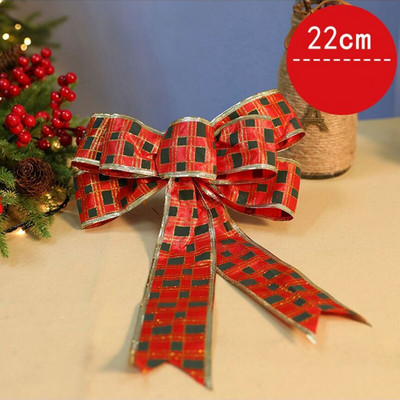 2022 m. Naujųjų metų kalėdinio kaklaraiščio mazgo papuošimas ant medžio audinio 22 cm 35 cm Lauko satininiai lankeliai rankdarbiams Raudona dovanų kaklaraiščių pakuotė