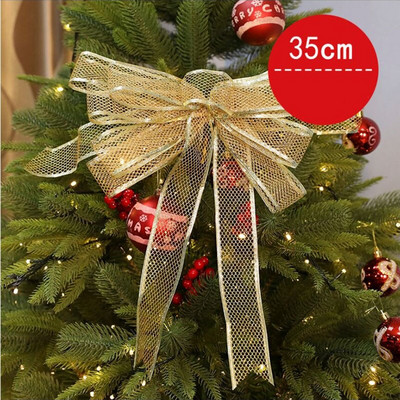 2022 m. Naujųjų metų kalėdinio kaklaraiščio mazgo papuošimas ant medžio audinio 22 cm 35 cm Lauko satininiai lankeliai rankdarbiams Raudona dovanų kaklaraiščių pakuotė