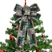 Mašna za božićno drvce 14X9 inča leptir mašne za umjetne ukrase za božićno drvce Izdržljive mašne za vrata, lake za vješanje