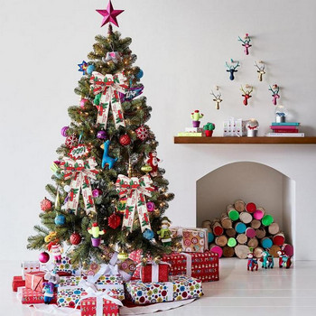 Χριστουγεννιάτικο Δέντρο Φιόγκος 14Χ9 ιντσών παπιγιόν για τεχνητά διακοσμητικά χριστουγεννιάτικου δέντρου Ανθεκτικά εύκολα κρεμαστά διακοσμητικά φιόγκων για πόρτα