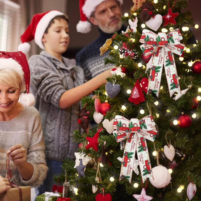 Mašna za božićno drvce 14X9 inča leptir mašne za umjetne ukrase za božićno drvce Izdržljive mašne za vrata, lake za vješanje