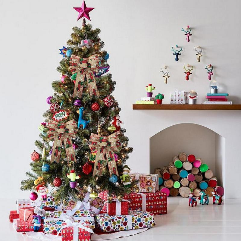 Mašna za božićno drvce 14X9 inča leptir mašne za umjetne ukrase za božićno drvce Izdržljive mašne za vrata, lake za vješanje