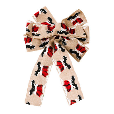 Rippuvad jõuluvibud jõulupuu ripats peotarbed Retro uusaasta kodukaunistused riidest punane vibu sõlm isetegemise kaunistus kingitus