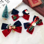 2021 m. Naujas aksominis kalėdinis lankelis plaukų segtukas rudeniui ir žiemai Nauji Kalėdų Senelio briedžio plaukų aksesuarai Pavasarinis žiedas, gėlė, viršutinis segtukas, moteriškas