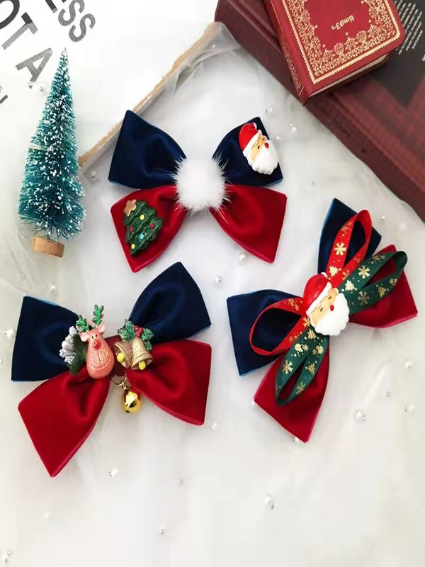 2021 m. Naujas aksominis kalėdinis lankelis plaukų segtukas rudeniui ir žiemai Nauji Kalėdų Senelio briedžio plaukų aksesuarai Pavasarinis žiedas, gėlė, viršutinis segtukas, moteriškas