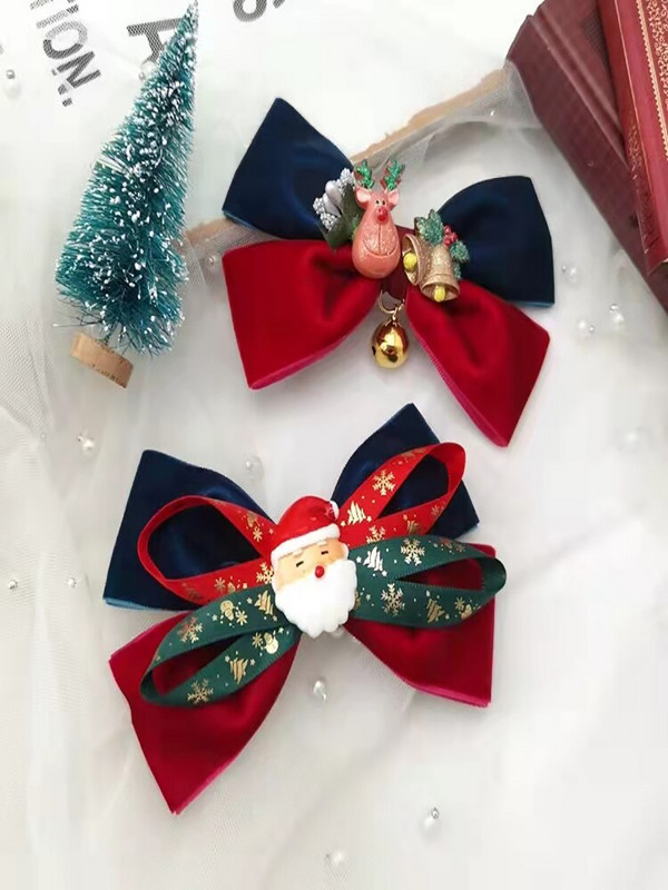 2021 m. Naujas aksominis kalėdinis lankelis plaukų segtukas rudeniui ir žiemai Nauji Kalėdų Senelio briedžio plaukų aksesuarai Pavasarinis žiedas, gėlė, viršutinis segtukas, moteriškas