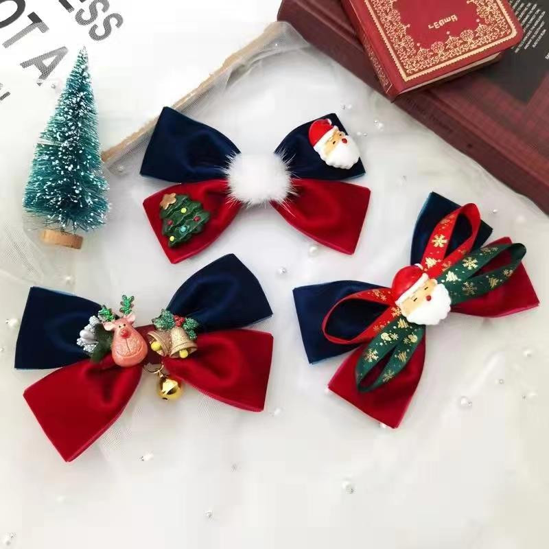 2021 m. Naujas aksominis kalėdinis lankelis plaukų segtukas rudeniui ir žiemai Nauji Kalėdų Senelio briedžio plaukų aksesuarai Pavasarinis žiedas, gėlė, viršutinis segtukas, moteriškas