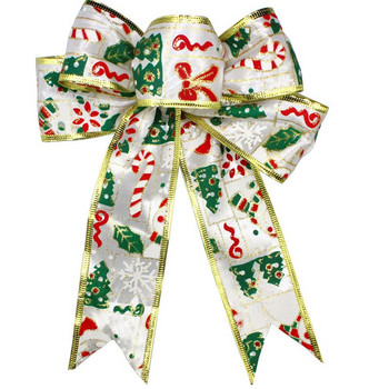 Δημιουργικά στολίδια με φιόγκο κορδέλας που κρέμονται με μοτίβο χιονάνθρωπος Άγιος Βασίλης Διακόσμηση χριστουγεννιάτικου δέντρου Κρεμαστό Φεστιβάλ Διακοσμητικά στηρίγματα