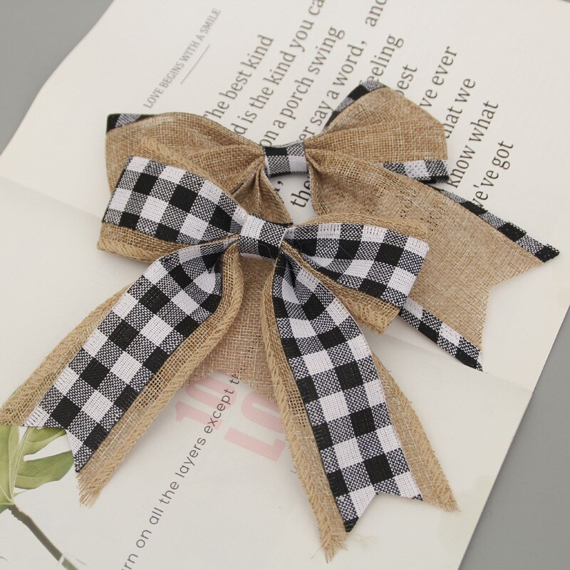 5 tk. Jõuluvann jõulupuhvri ruuduline vibu jõulukaunistuseks jõulupuu meisterdamiseks kodukaunistuseks