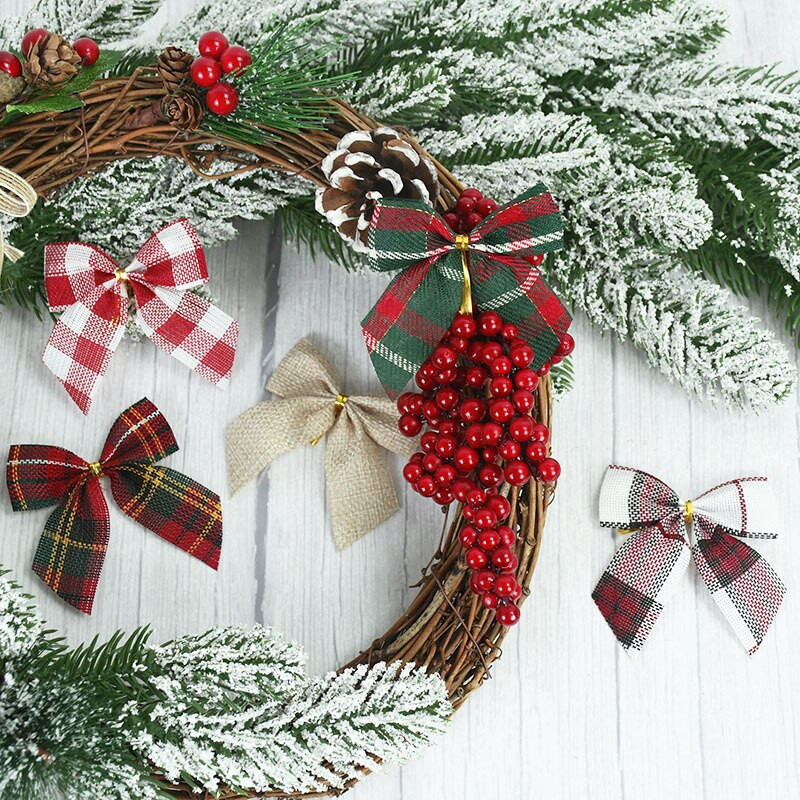Poklon 10/20 komada Božićno drvce Mašna Ukras Mašna Božićni vijenac Mašna Novogodišnji ukrasi za vjenčanje DIY dodaci za kosu