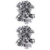 2 komada gotovih mašnica za rukotvorine Božićne mašnice za drvce Buffalo karirana mašna Božićno drvce ukrašava božićnu mašnu