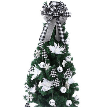 2 τμχ Προκατασκευασμένοι φιόγκοι για χειροτεχνίες Χριστουγεννιάτικες φιόγκοι για δέντρο Buffalo Check Bow Χριστουγεννιάτικο δέντρο στολίζει Χριστουγεννιάτικο φιόγκο