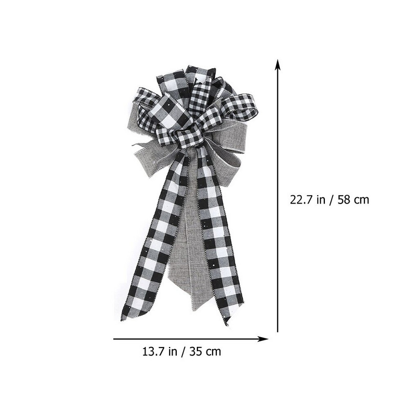 2 komada gotovih mašnica za rukotvorine Božićne mašnice za drvce Buffalo karirana mašna Božićno drvce ukrašava božićnu mašnu