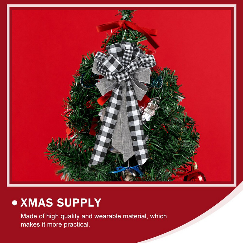 2 komada gotovih mašnica za rukotvorine Božićne mašnice za drvce Buffalo karirana mašna Božićno drvce ukrašava božićnu mašnu