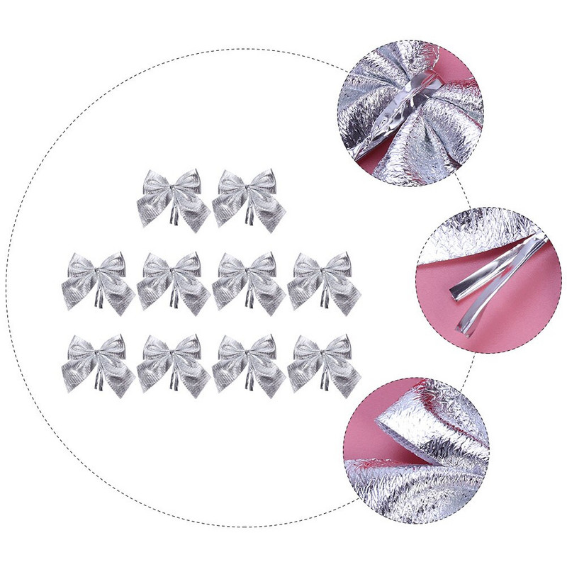 Fundițe de Crăciun Arc de copac Coroniță de pânză Decorativ Panglică de sărbători Cadou Ornament de decorare pandantiv Decorat cu fundă Mini Decorații