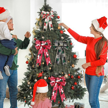 Χριστουγεννιάτικη κορδέλα φιόγκοι κόμπος στολίδια χριστουγεννιάτικου δέντρου Μεγάλοι φιόγκοι Χριστουγεννιάτικη πρωτοχρονιά Στολισμός γάμου DIY Χριστουγεννιάτικη συσκευασία δώρου